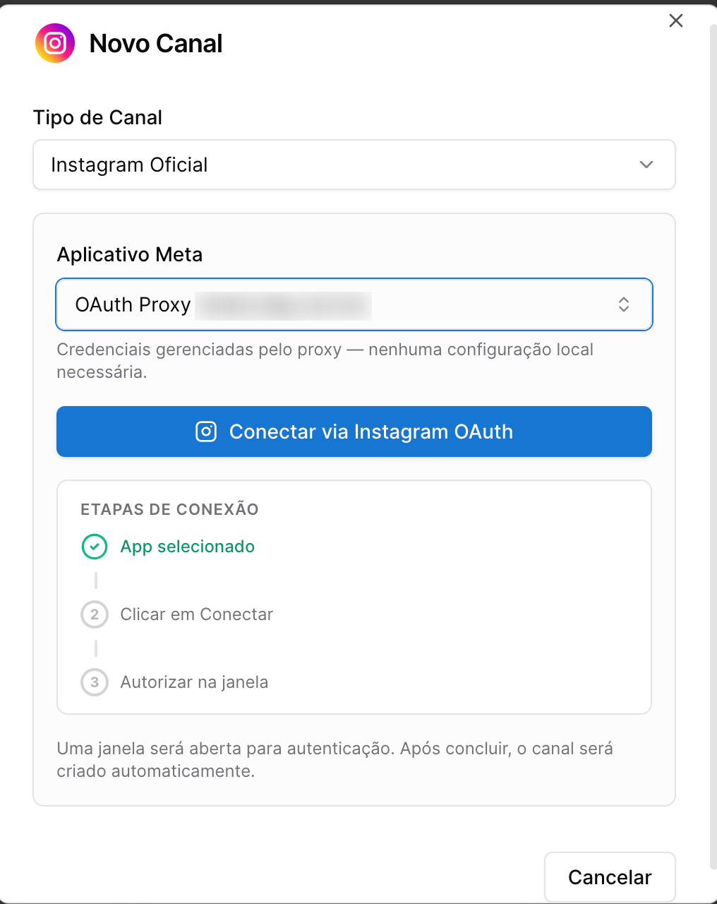 Conversa - conectar canal instagram